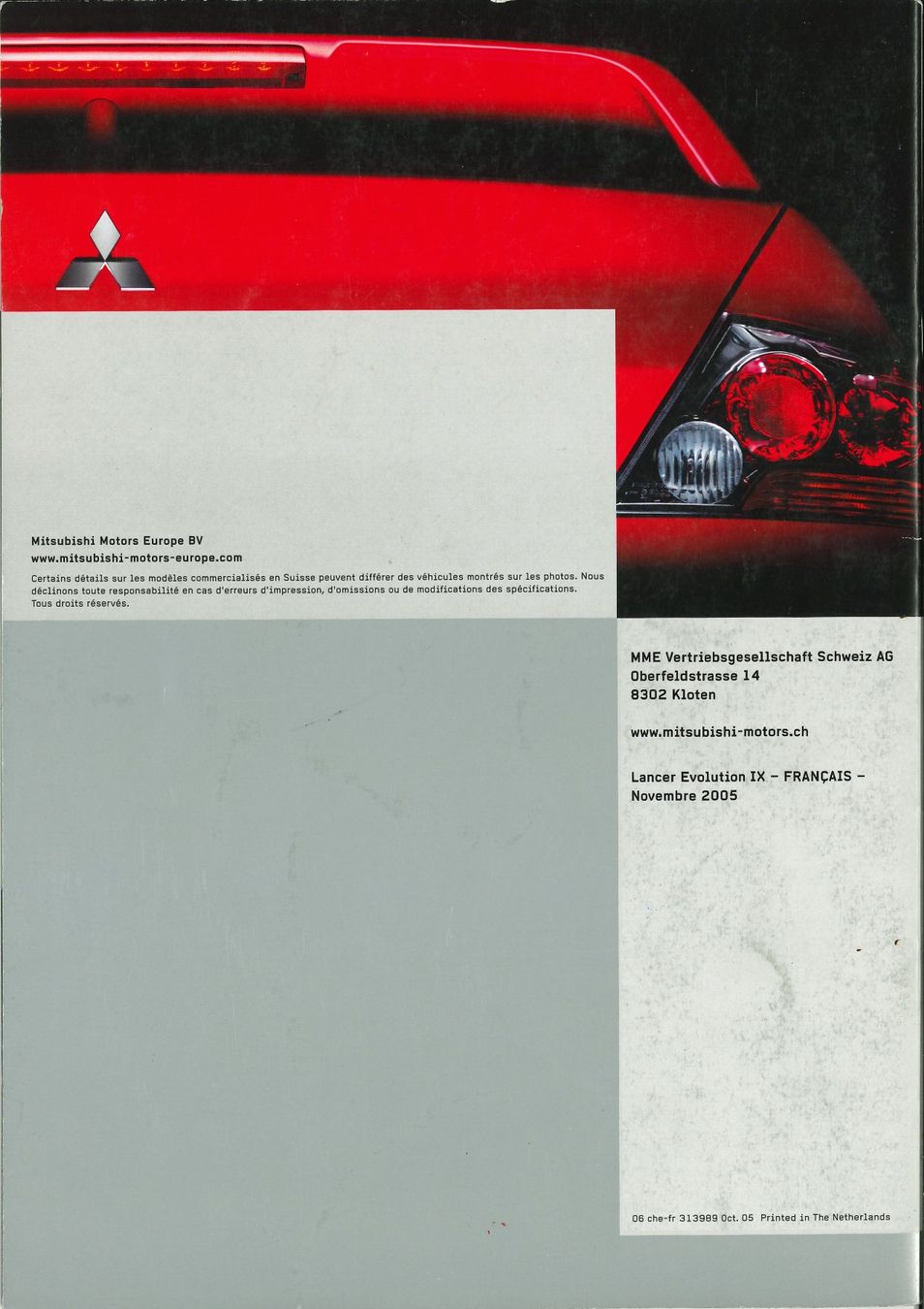 Mitsubishi Documenti: Catalogue Mitsubishi Lancer Evolution IX ! – Usato da Ursy venduto da TestaRossa 1