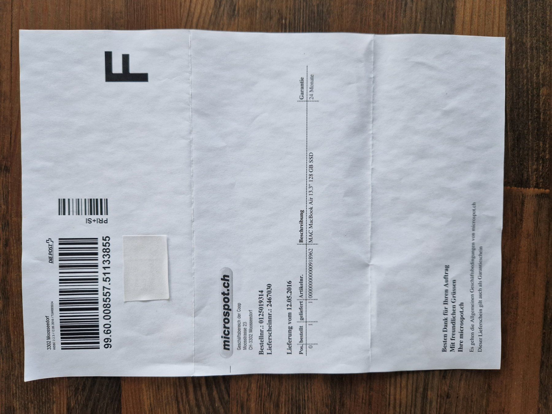 Apple Notebook: MacBook Air 13.3"  A1466 128GB SSD – Usato da Matzingen venduto da sz2 5