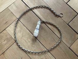 WC-Spühlzug antik, Keramik mit Metallkette ca. 30er Jahre