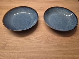 2x IKEA GLADELIG tiefe Teller blau 21 cm