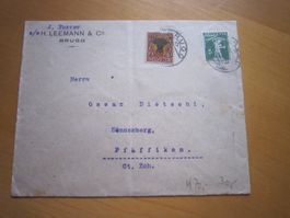 PJ 1918 Kanton Uri auf Brief Stempel Brugg