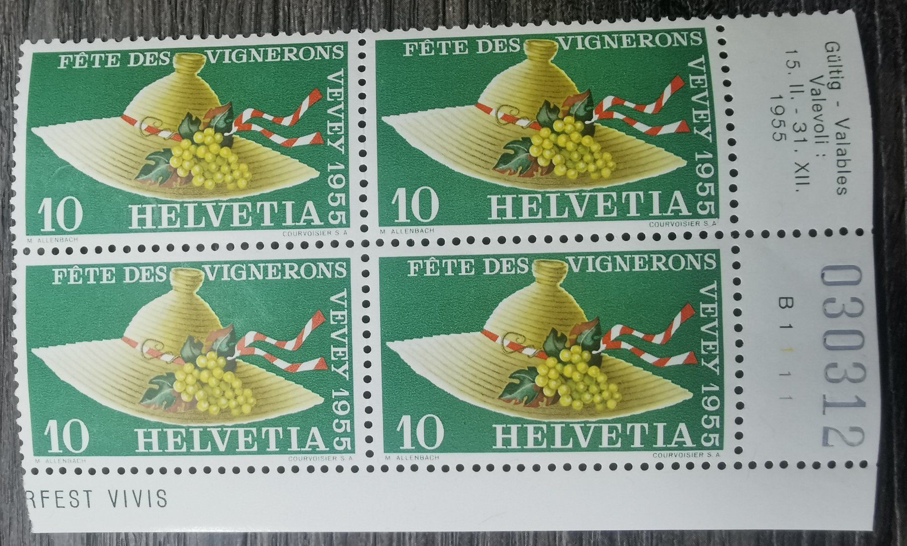 Tutti i francobolli: TR15 Timbre Suisse Non Oblitere 1955 – Usato da Cousset venduto da Patrick_Collections