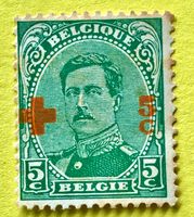 Briefmarken aus Belgien König Albert I., mit Aufdruck 