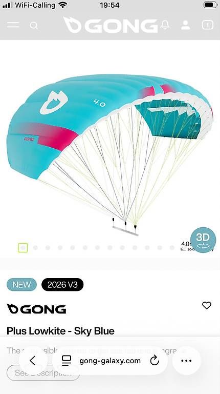 Gong Kite: Plus lowkite Parawing  + Bar   Wingfoil – Gebraucht aus Emmenbrücke von Moa_8zml 4