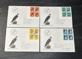 Lot 4x FDC 1971 Pro Juventute bloc de 4 