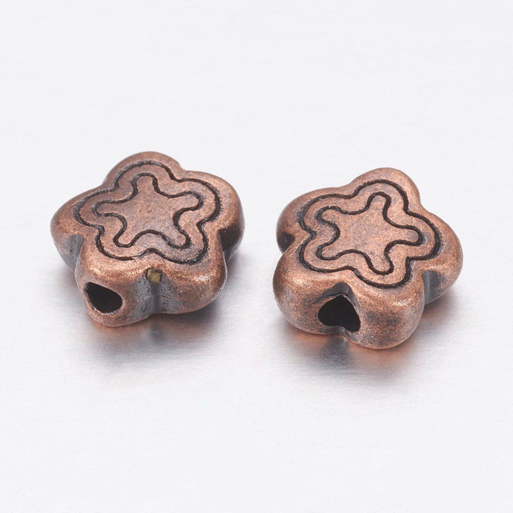 Perle (finte): Perle Blume Rotkupfer 7mm, 4 Stück – Nuovo (secondo la descrizione) da Stallikon venduto da perlenliebe 1