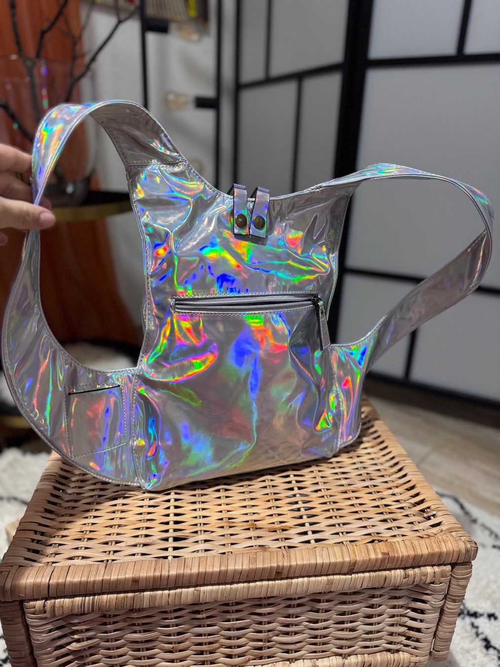 Zaini: Silber Holographischer Rucksack - auffällig – Usato da Eichberg venduto da OanaB 2