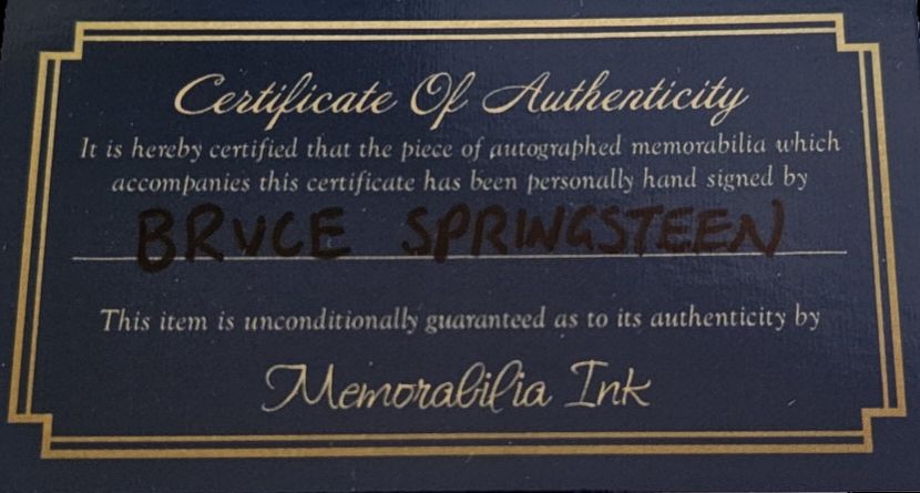 Autografi: Bruce Springsteen signature autograph COA – Nuovo (secondo la descrizione) da Payerne venduto da UpPower 1
