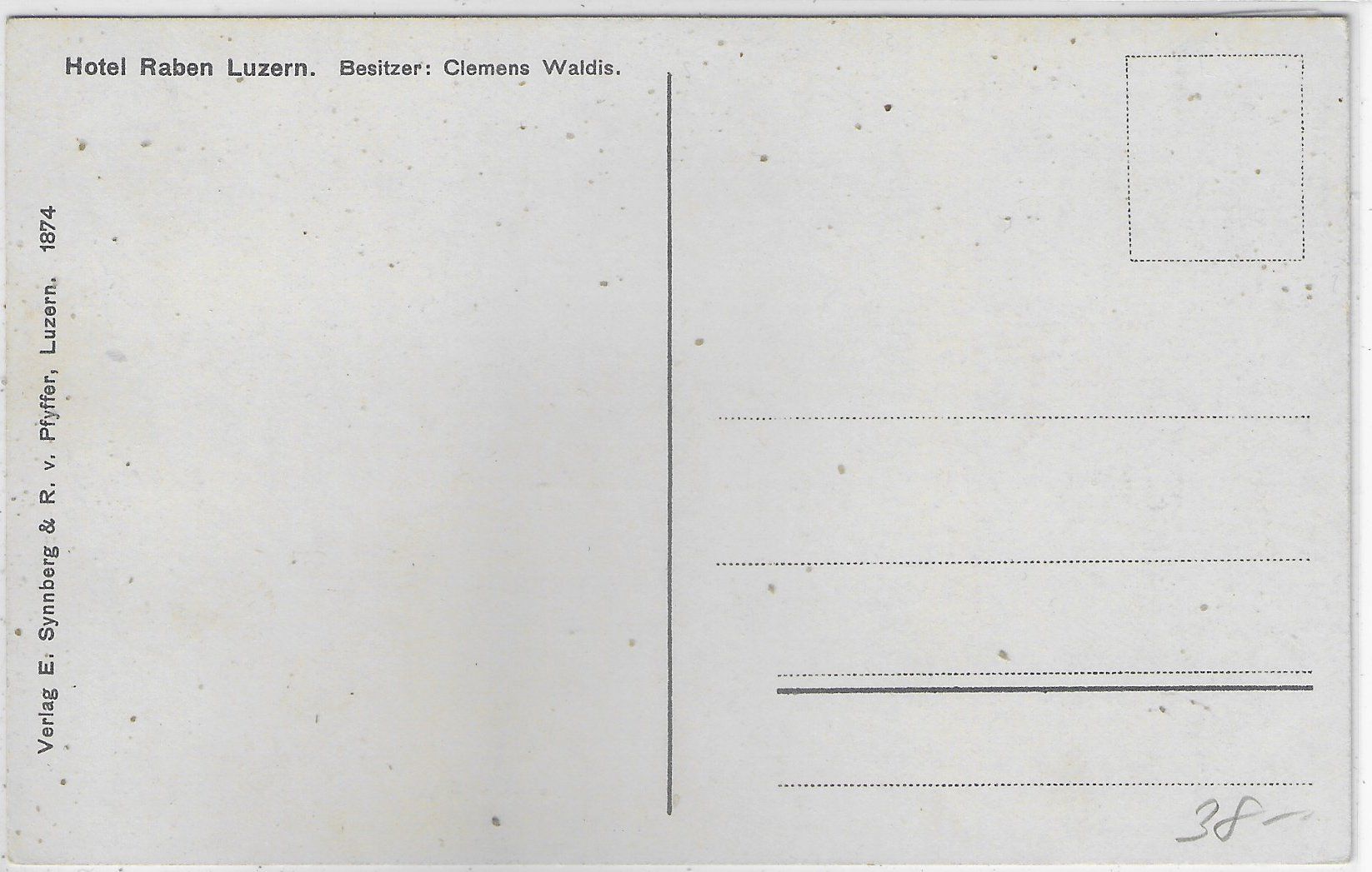 Cartes postales: Luzern - Hotel Raben - Litho – D'occasion à Ettingen par Kartenplanet 1