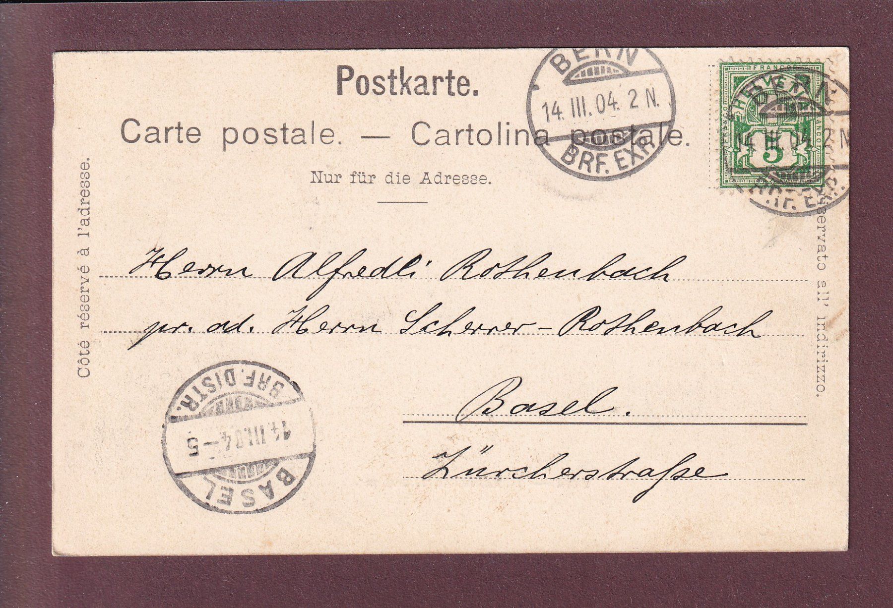 Cartoline postali: BERN - Historisches Museum - Leute - 1904 – Usato da Pully venduto da nicecards 1