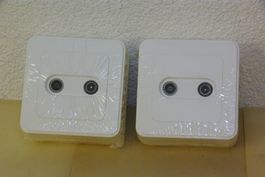 2x Electro Mica Steckdose, AP-Dose, weiss