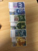 Alte Bank Noten Swiss ( 2x100 /2x 50/ 20 / 10 )fr gebraucht 