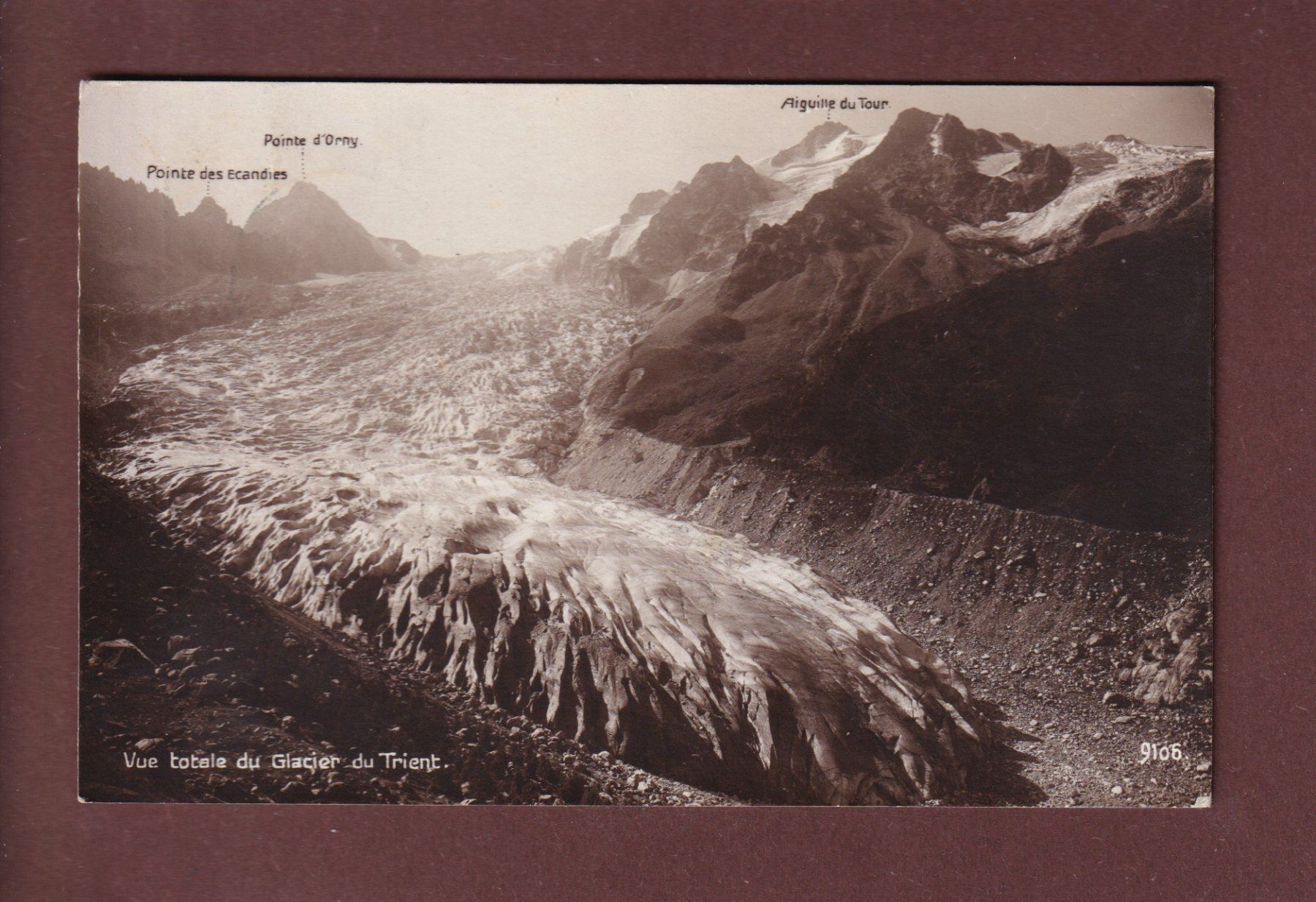 Cartoline postali: Glacier du TRIENT - 1922 – Usato da Pully venduto da nicecards