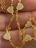 Luxus Elegante  Kette Farbe : Gold Zirkonia weiss