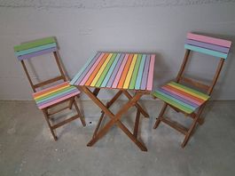 Sitzplatz Trio - Gartentisch mit Stühlen - Upcyclet