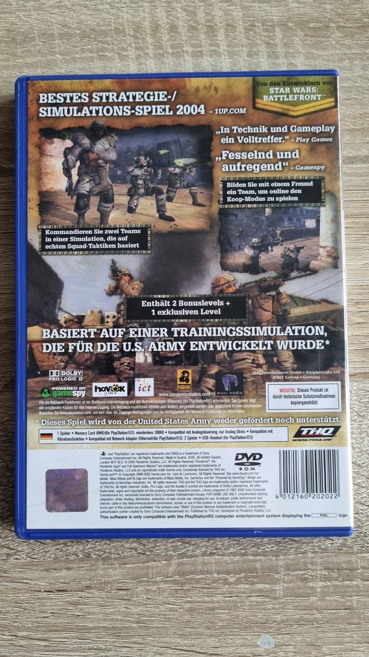 Giochi: Full Spectrum Warrior PS2 – Usato da Hagenbuch ZH venduto da lecterr55 2