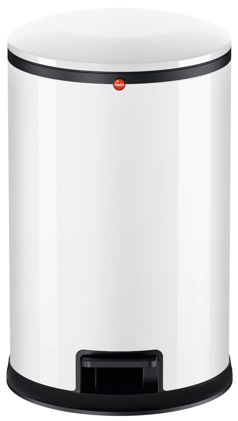 Hailo Cestini per rifiuti: Hailo Treteimer Pure M weiss – Nuovo e nell'imballaggio originale da Erlinsbach venduto da Home-World