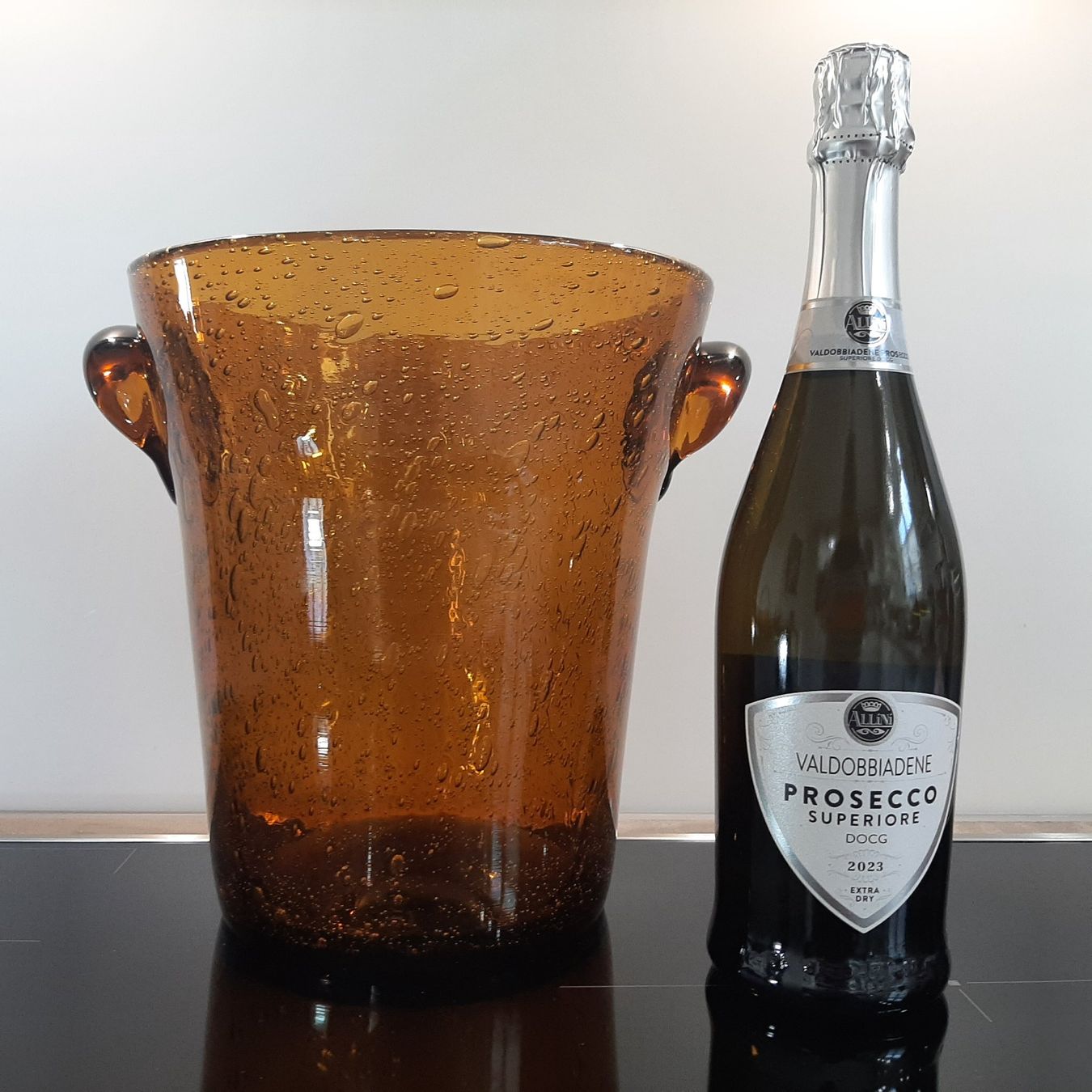 Altro: Biot Glas Champagnerkühler 50er Bernstein Bubble Glas 25 cm – Usato da Erschwil venduto da Karabella 3