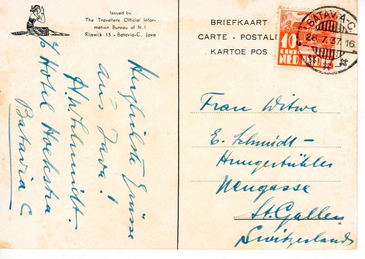 Cartoline postali: AK Java Ned. Indien 1937 – Usato da Wolhusen venduto da Curver9 1