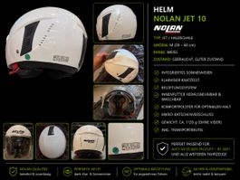 Nolan Jet 10 Helm Weiss Grösse M gebraucht guter Zustand