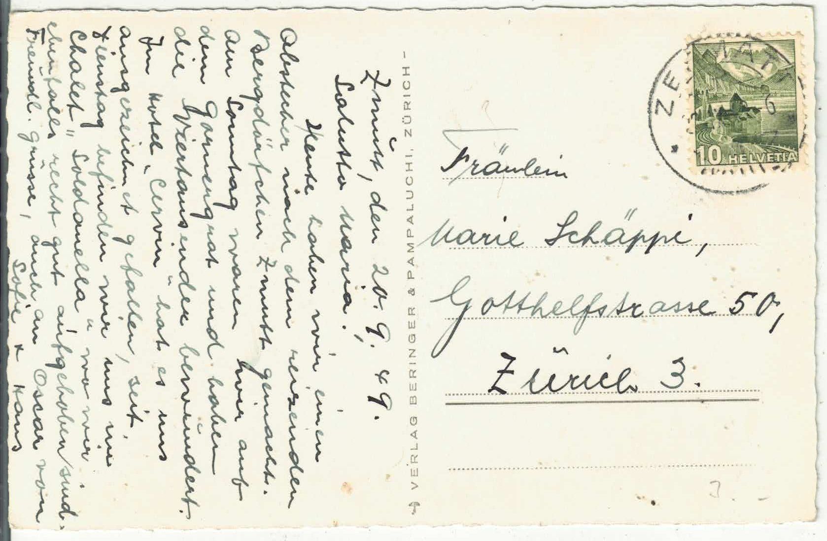 Cartoline postali: Zmutt bei Zermatt - Matterhorn – Usato da Ettingen venduto da Kartenplanet 1