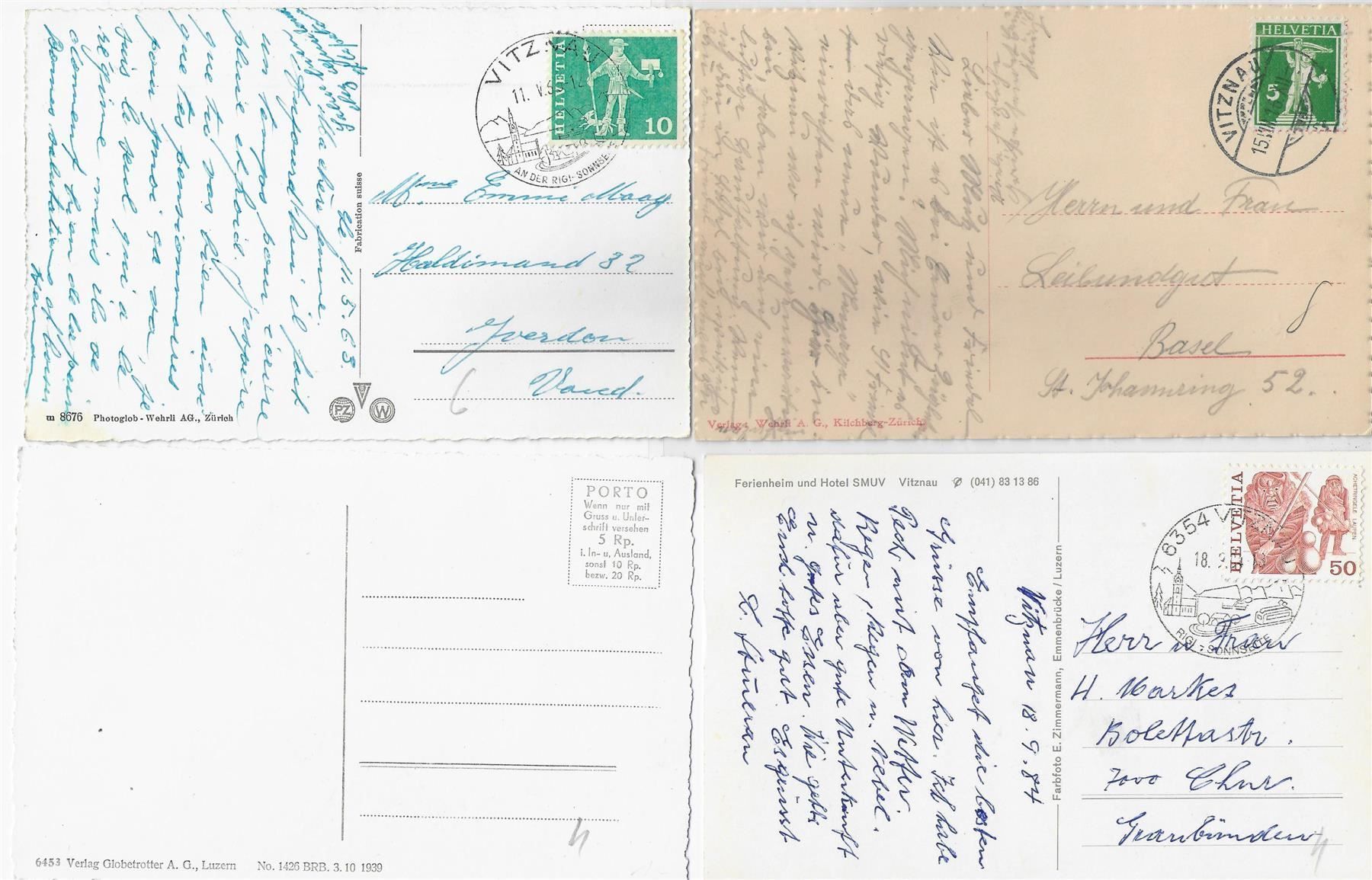 Cartoline postali: 4 AK Vitznau – Usato da Ettingen venduto da Kartenplanet 1