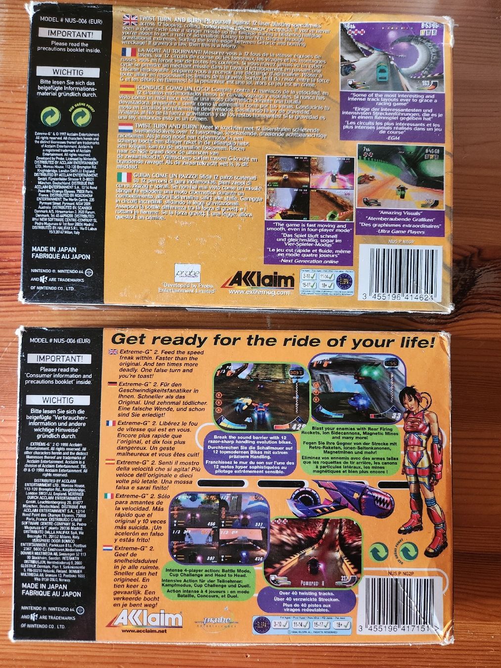 Nintendo Spiele: N64 Extreme-G & Extreme-G 2 - Originalverpackung – Gebraucht aus Tafers von whereyogamesat 1