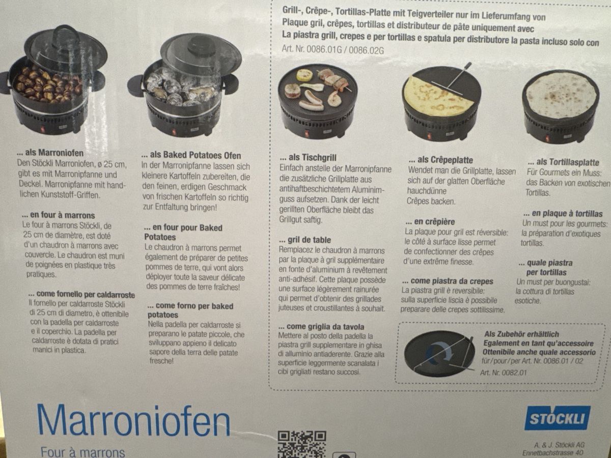 Stöckli Elettrodomestici da cucina: Stöckli Marroniofen inkl. Crêpplatte – Usato da Raron venduto da cathy123 3