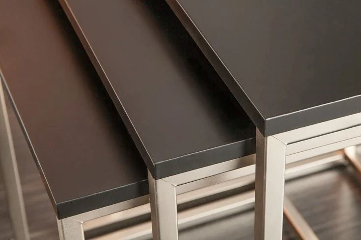 Tavoli: Design Beistelltisch 3er Set Edelstahl – Nuovo e nell'imballaggio originale da Winterthur venduto da aredo 4