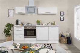616 Küchenzeile Singleküche 220cm weiss - Küche Einbauküche