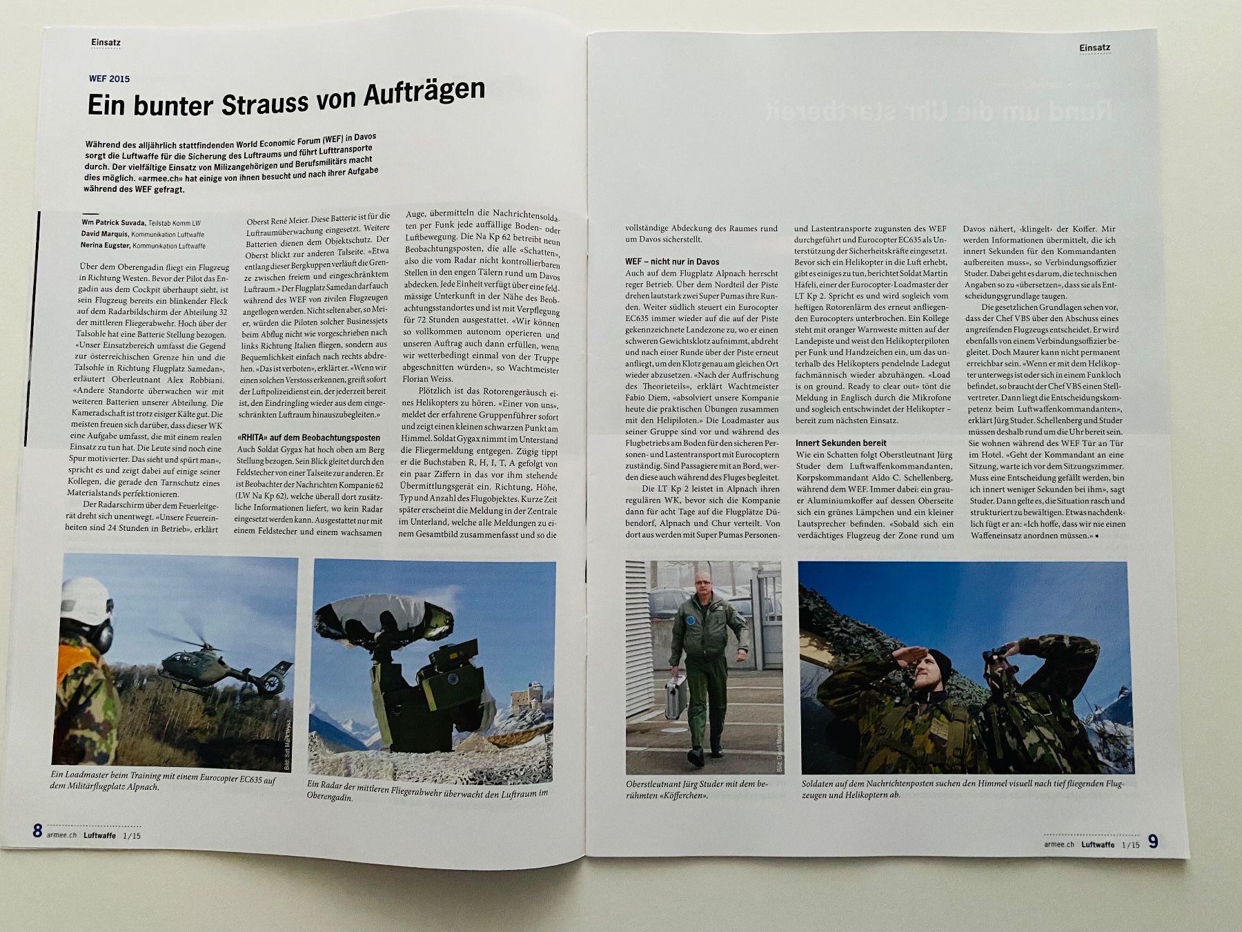 Schweizer Armee Documenti: Schweizer Luftwaffe Swiss Air Force Heft 44 Sei 2015 – Usato da Müswangen venduto da buyin 5