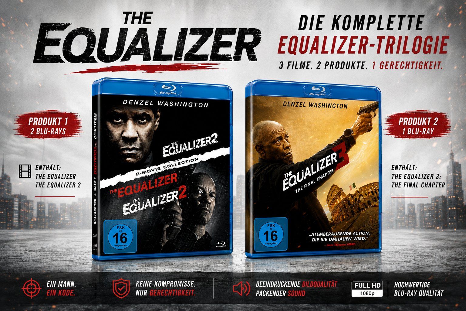 Tutti i DVDs: # The Equalizer Trilogie: 1+2 + The Equalizer 3 - The Final – Nuovo e nell'imballaggio originale da Eschen venduto da 33shaggy33