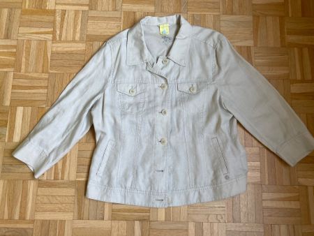 OLSEN Leinen Jacke Natur 42 (44) NEUwertig gereinigt beige