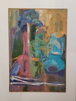 Ruth Meyer Modern Art Gouache Tesserete signiert 63×44 cm