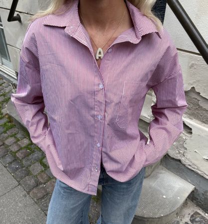 Gestreifte Bluse in Rosa/Weiss