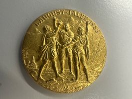 Schw. Medaille Silber 900 19,2g vergoldet 1.August-Taler1983