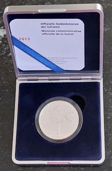 Tutti le monete: 20 Franken 2013 Silber pp Schwingen Box – Nuovo (secondo la descrizione) da Arch venduto da moneyswiss