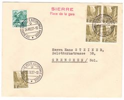 Lettre de Sierre BPA A96 pour Grenchen le 28.VIII.37