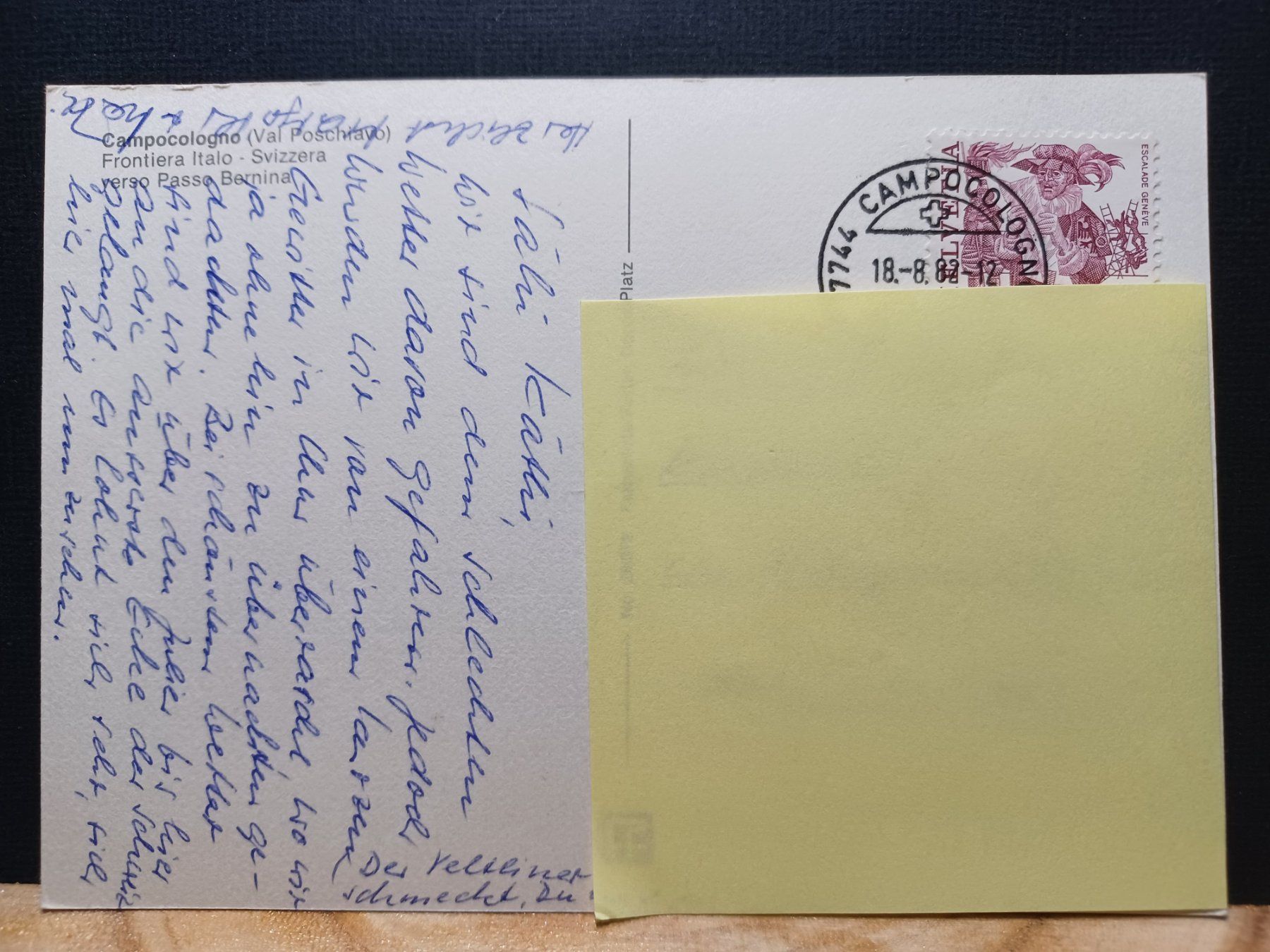 Cartoline postali: GR, Campocolongo (Val Poschiavo) 1974 – Usato da Aarau Rohr venduto da mgvw 1