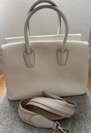 Handtasche MCM weiss mit Schulterriemen gebrauchter Zustand