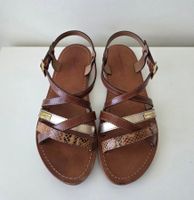 Les Tropéziennes – Sandales marron/doré – Cuir – T. 37