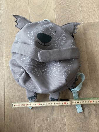Kinderrucksack Lässig grau Motiv Tier guter Zustand