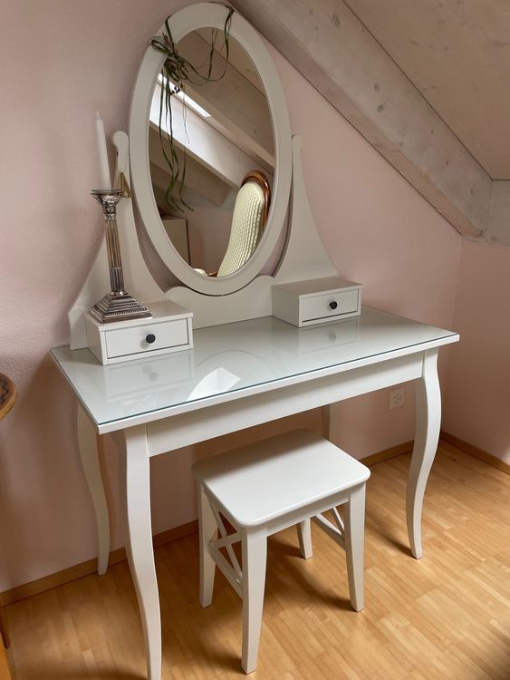 Airfish Schminktisch Mit Beleuchtung 108cm - Frisiertisch Mit Spiegel & Schubladen