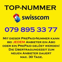 TOP PREPAID-NUMMER 079 895 33 77 (SWISSCOM)