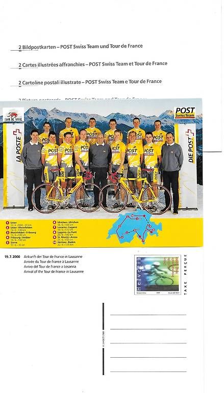 Ansichtskarten: 2 Ansichtskarten Tour de France & Post Swiss Team 2000 – Neu und originalverpackt aus Binningen von Hahexa 3