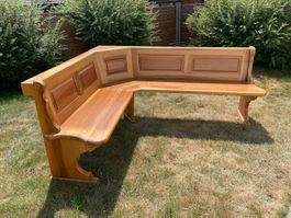 Eckbank Holz massiv Nussbaum L-Form