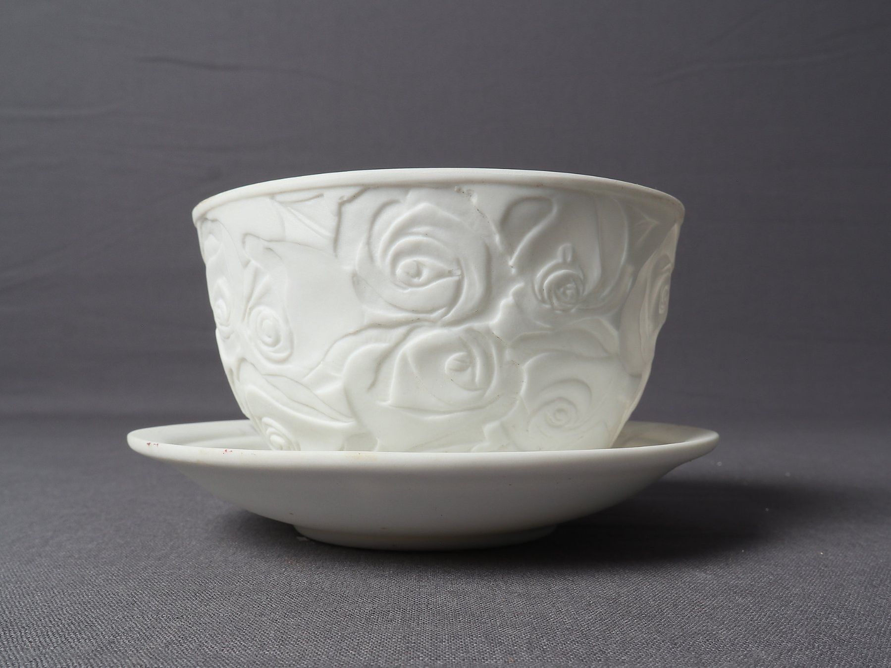 Portacandele: TEELICHTHALTER weiss mit Rosenmuster – Usato da Steinen venduto da Restwert_Steinen 5