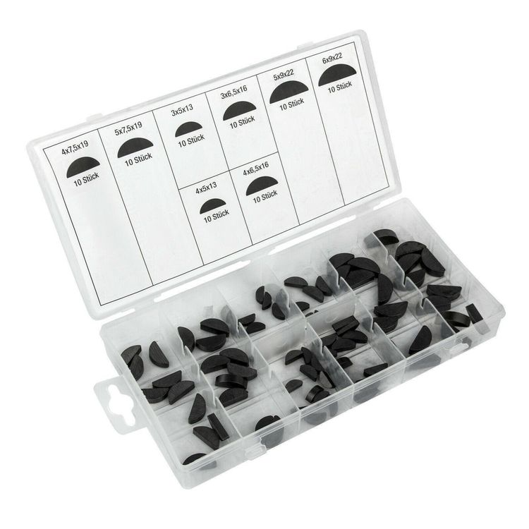 80-teilig Scheibenfeder Sortiment - Federkeile 3-6mm Für Schwungräder & Motoren In Praktischer Aufbewahrungsbox