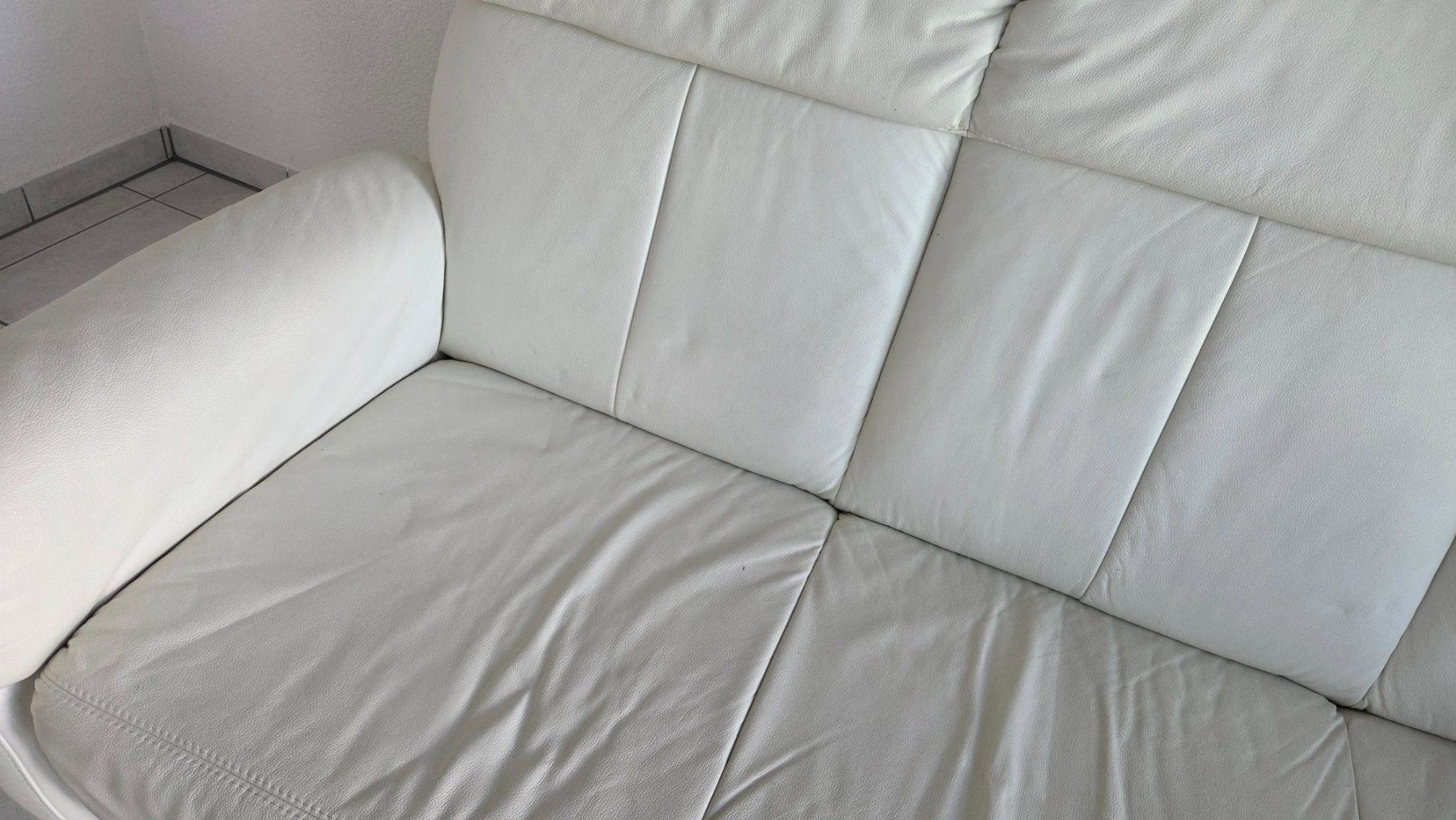 Sofas: Echtleder 3er Sofa Weiss B198xT90xH105 – Gebraucht aus Niederrohrdorf von Danse01 1