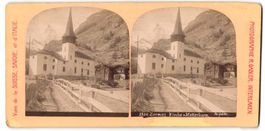 Stereo-Fotografie Zermatt, Kirche im Ort